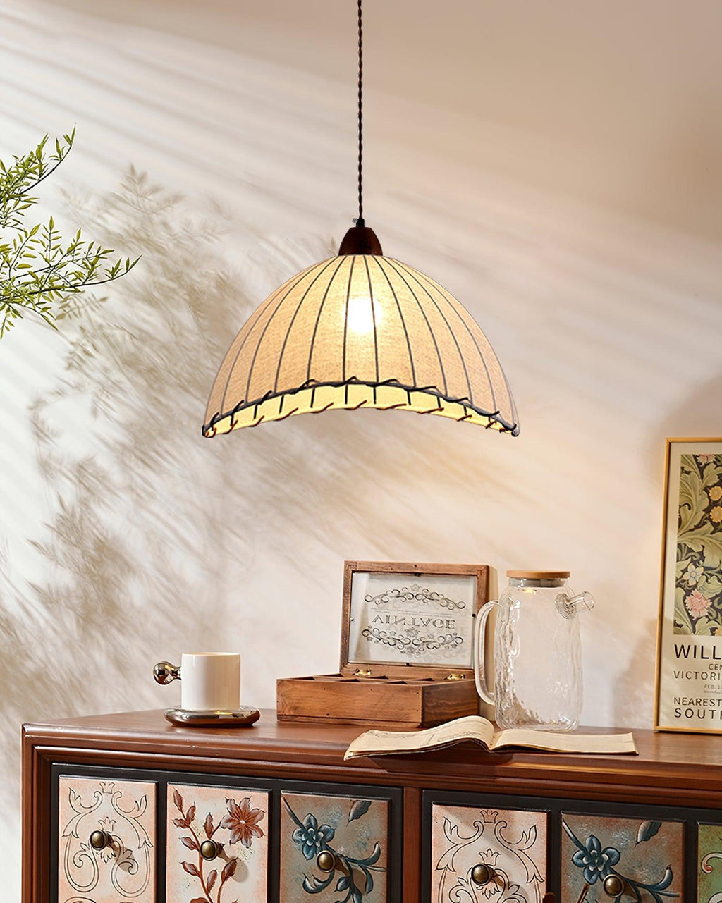 Norreniel Fabric Pendant Light-Moonnatur