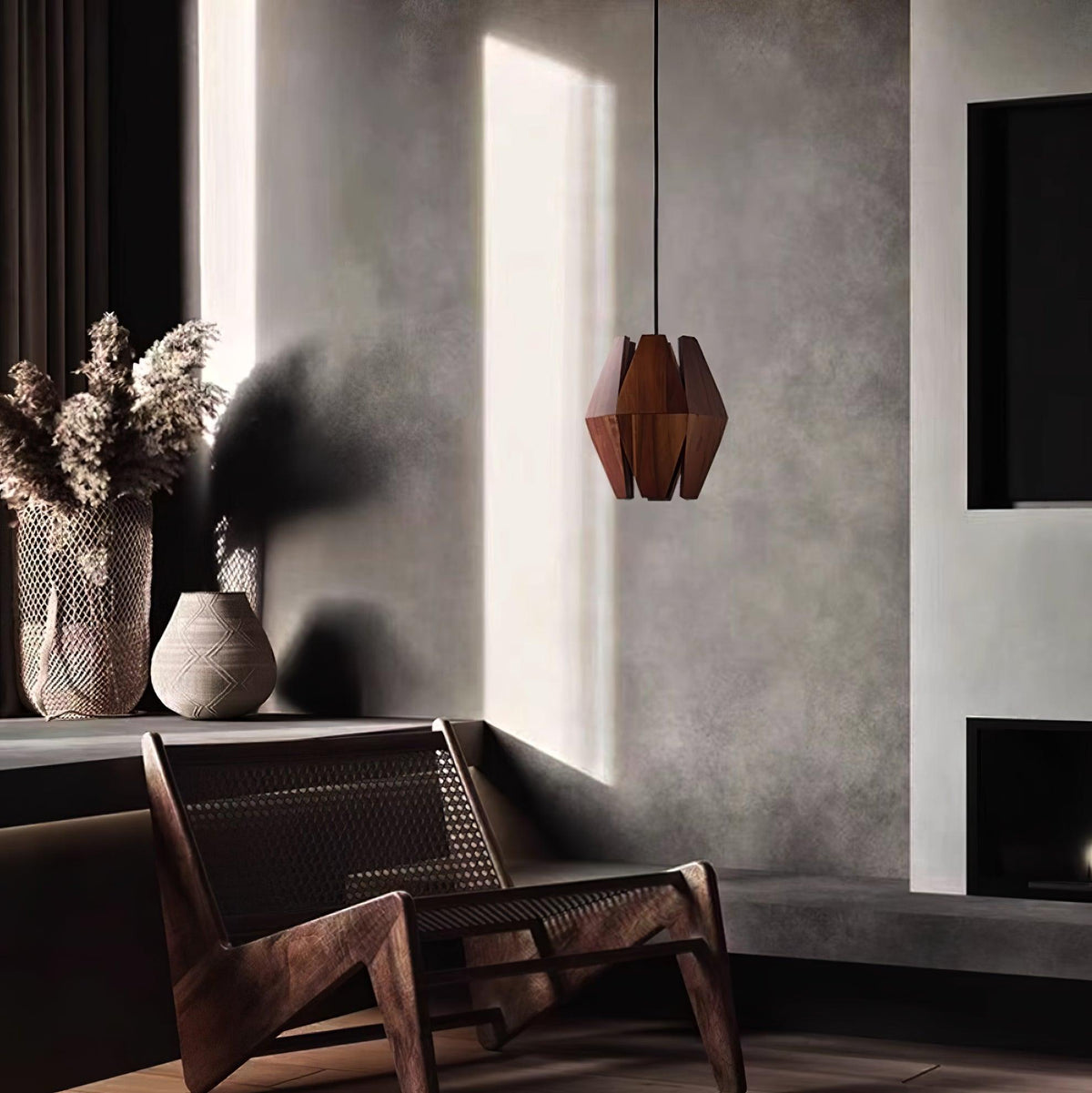 Ainsbrook Wood Pendant Light-Moonnatur