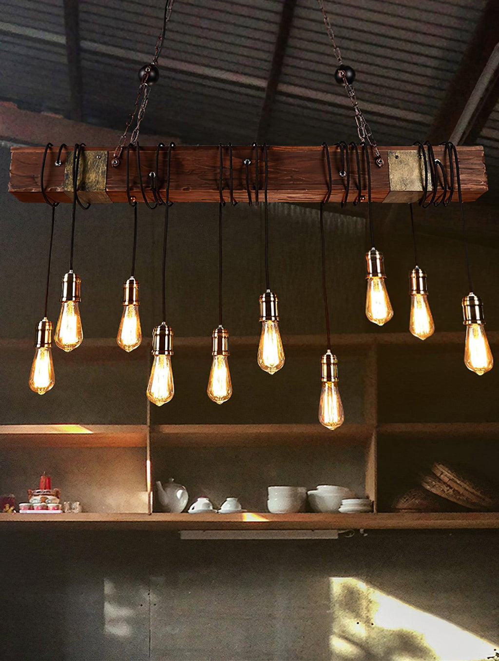 Elrenina Wood Chandelier-Moonnatur