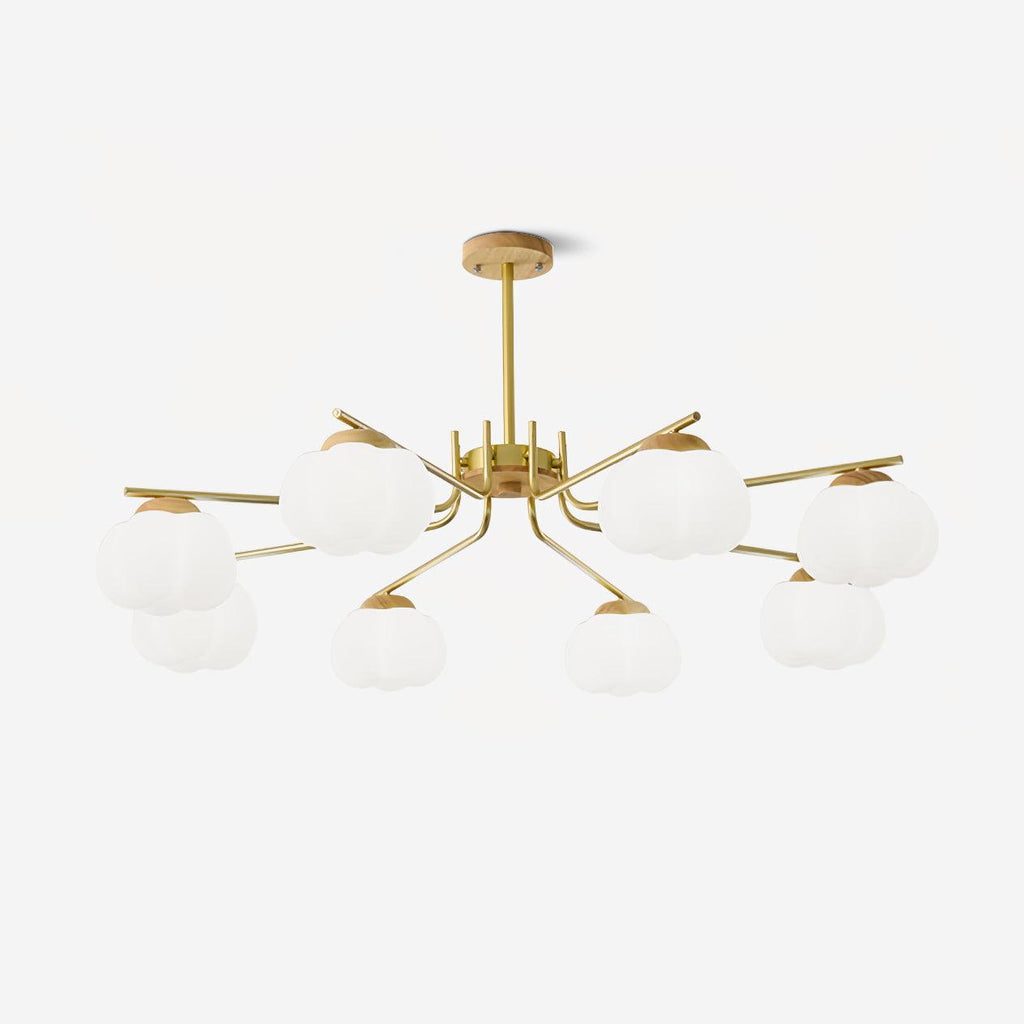 Morrelgrove Rubberwood Chandelier-Moonnatur