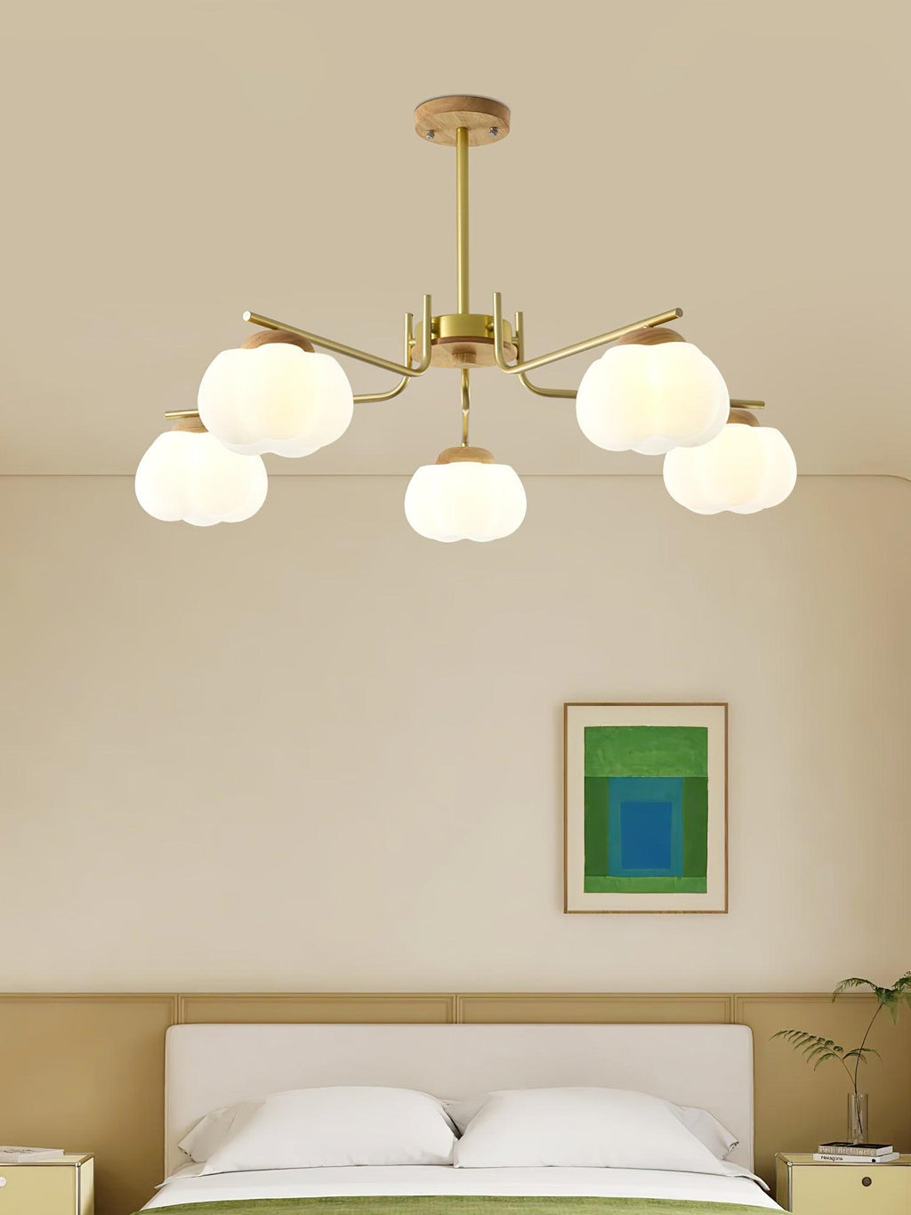 Morrelgrove Rubberwood Chandelier-Moonnatur