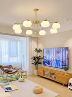 Morrelgrove Rubberwood Chandelier-Moonnatur