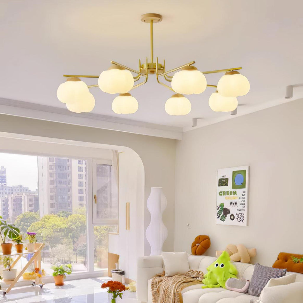 Morrelgrove Rubberwood Chandelier-Moonnatur