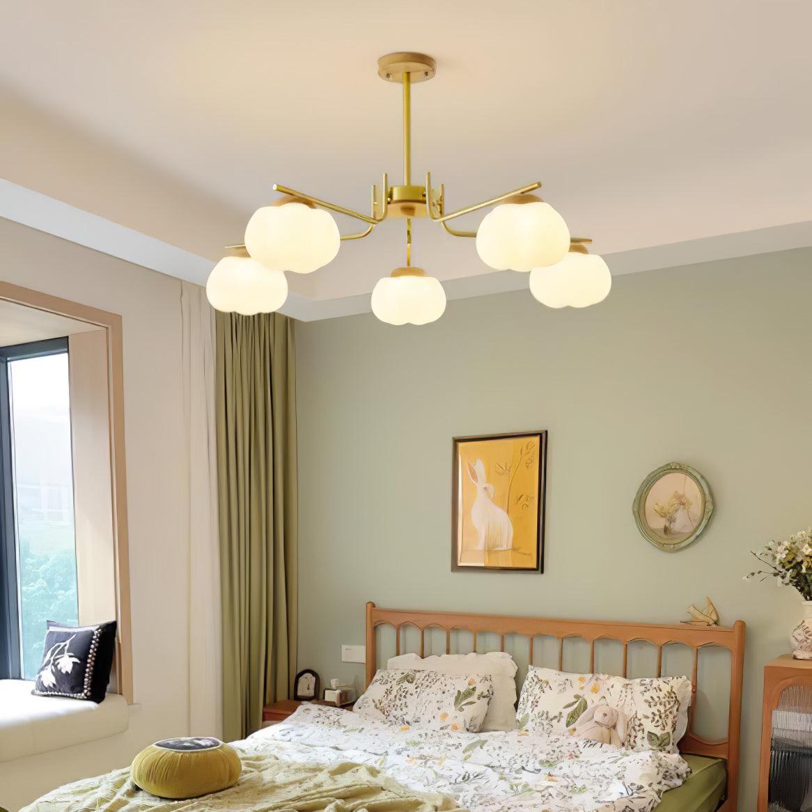 Morrelgrove Rubberwood Chandelier-Moonnatur