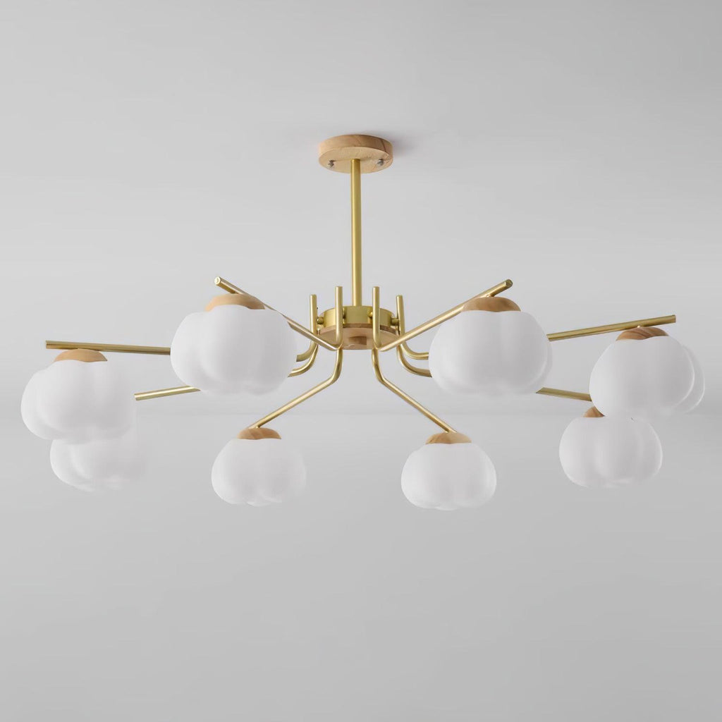 Morrelgrove Rubberwood Chandelier-Moonnatur