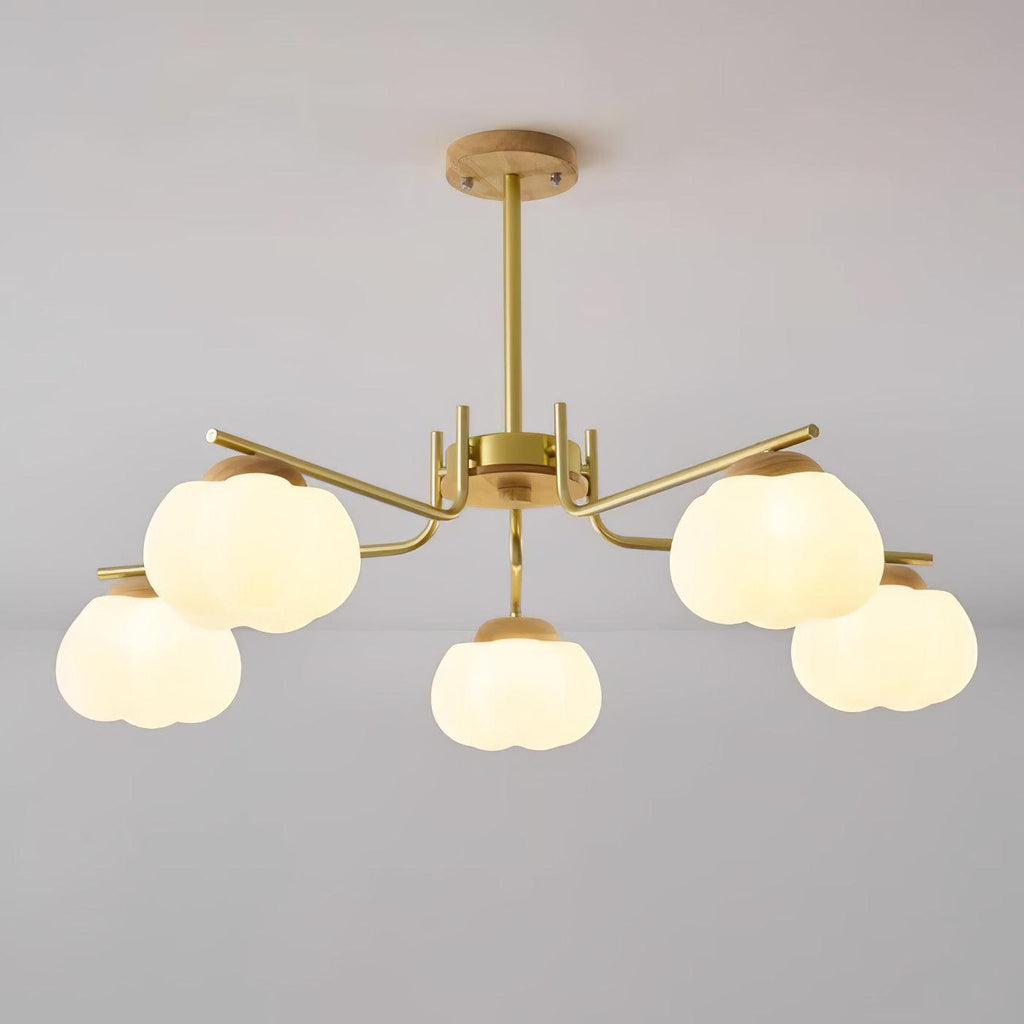 Morrelgrove Rubberwood Chandelier-Moonnatur