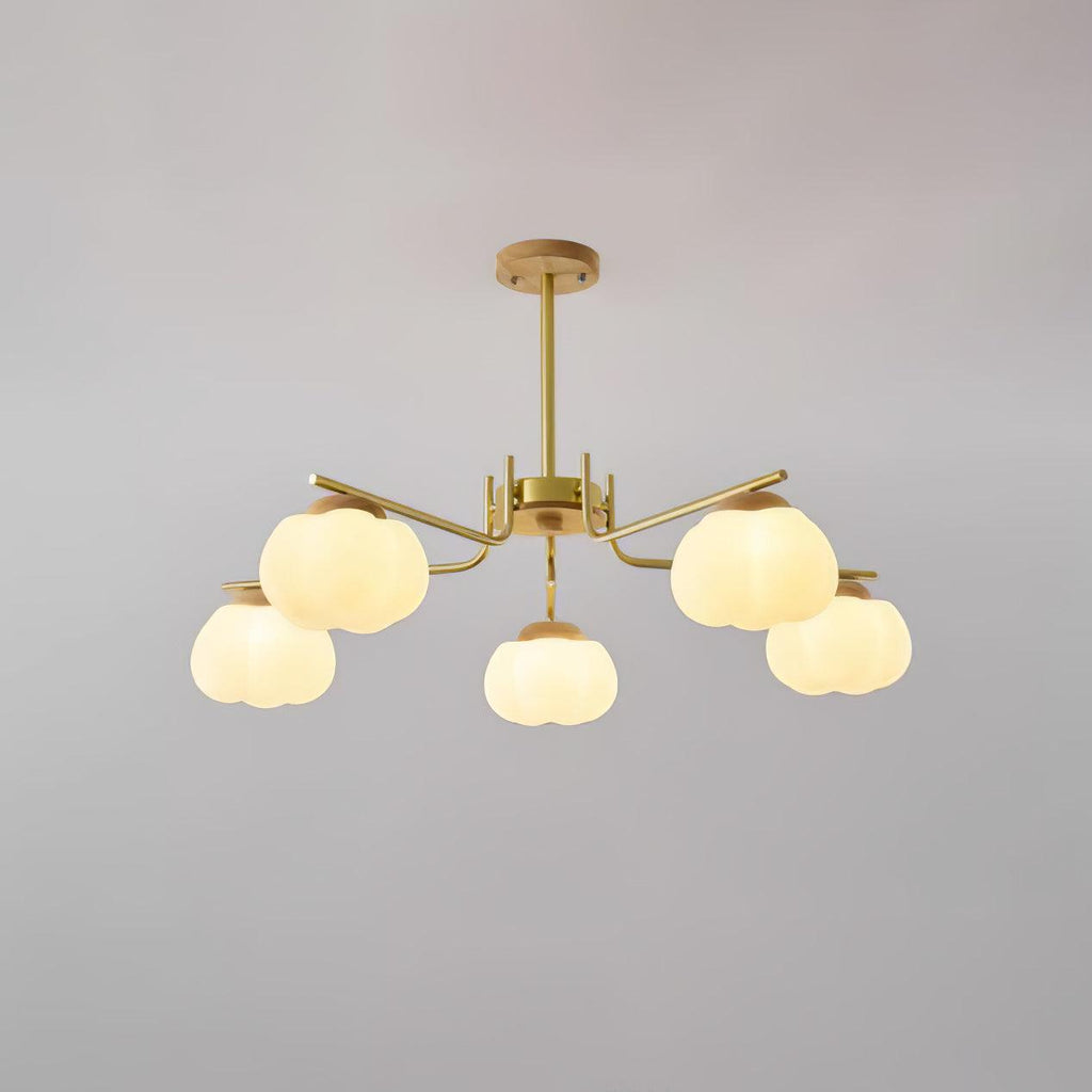 Morrelgrove Rubberwood Chandelier-Moonnatur