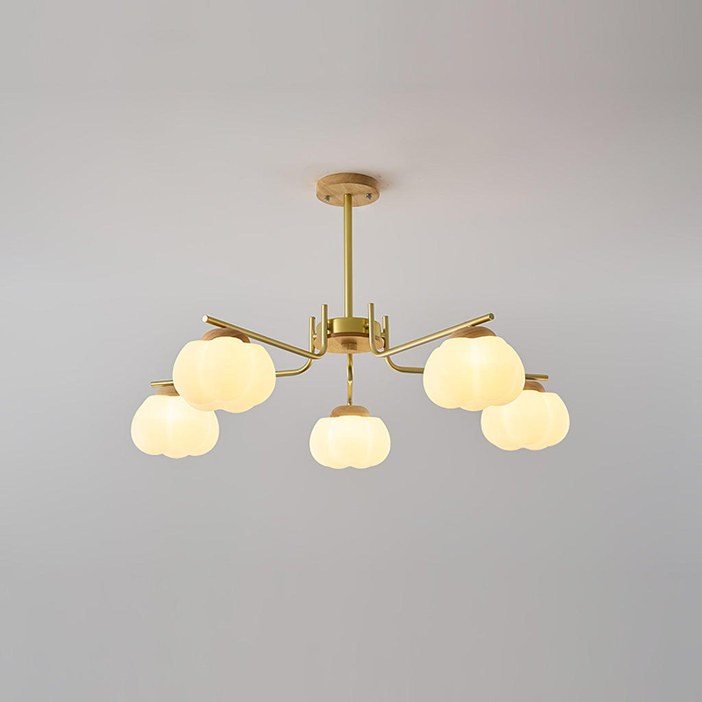 Morrelgrove Rubberwood Chandelier-Moonnatur