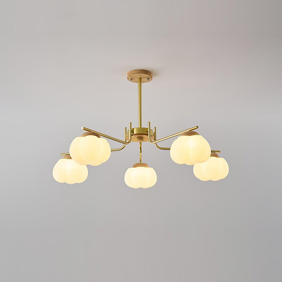 Morrelgrove Rubberwood Chandelier-Moonnatur