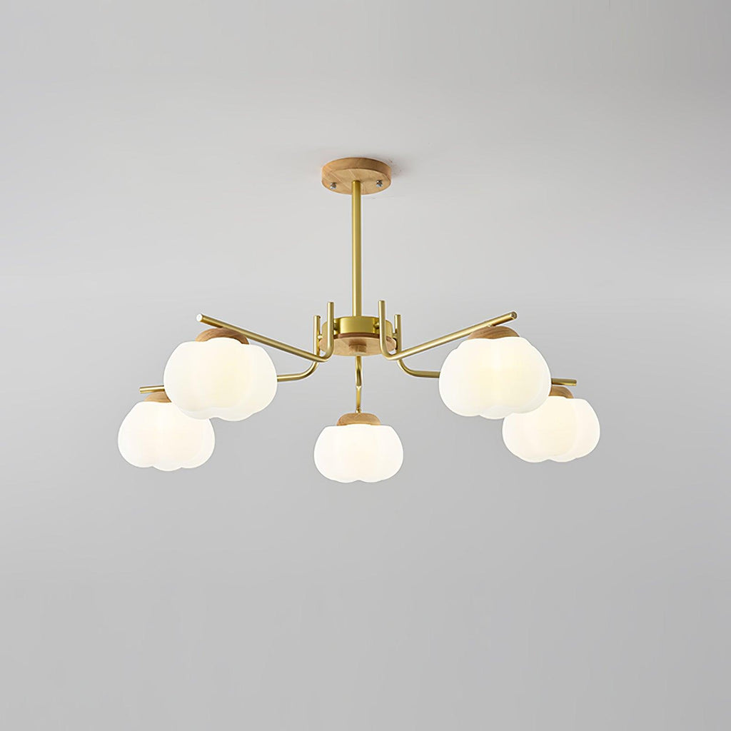 Morrelgrove Rubberwood Chandelier-Moonnatur