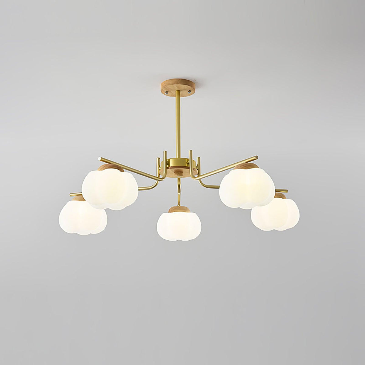 Morrelgrove Rubberwood Chandelier-Moonnatur