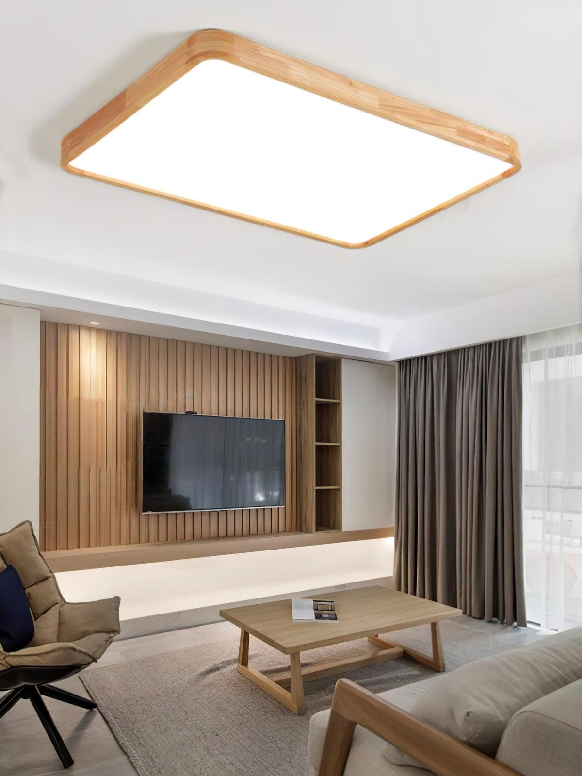 Kaelella Rubberwood Ceiling Light-Moonnatur