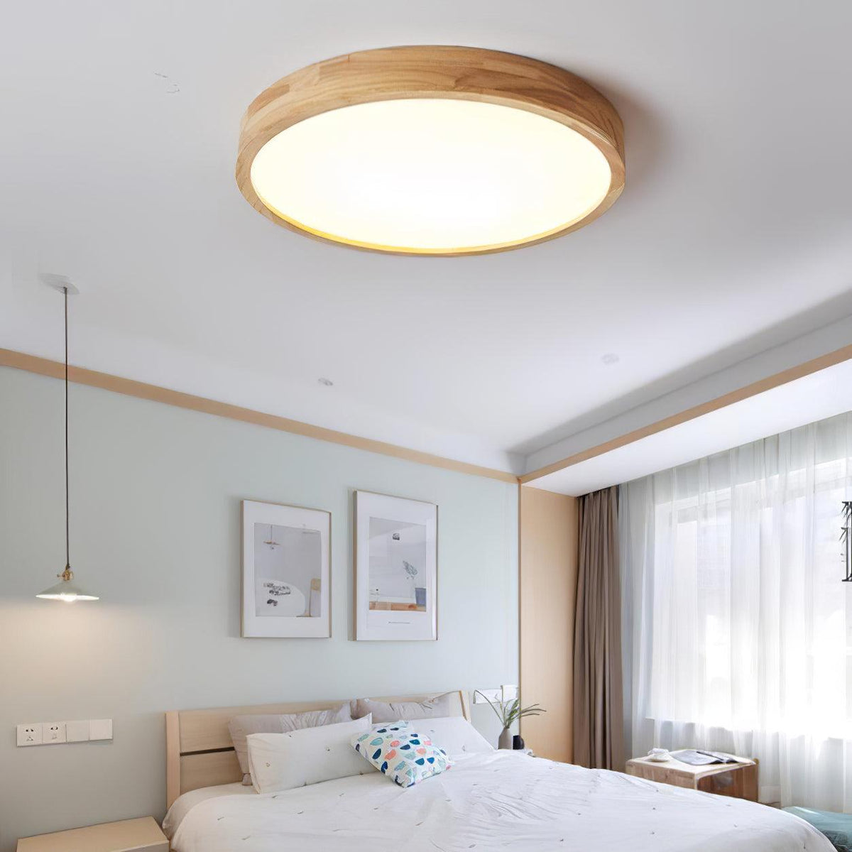 Kaelella Rubberwood Ceiling Light-Moonnatur