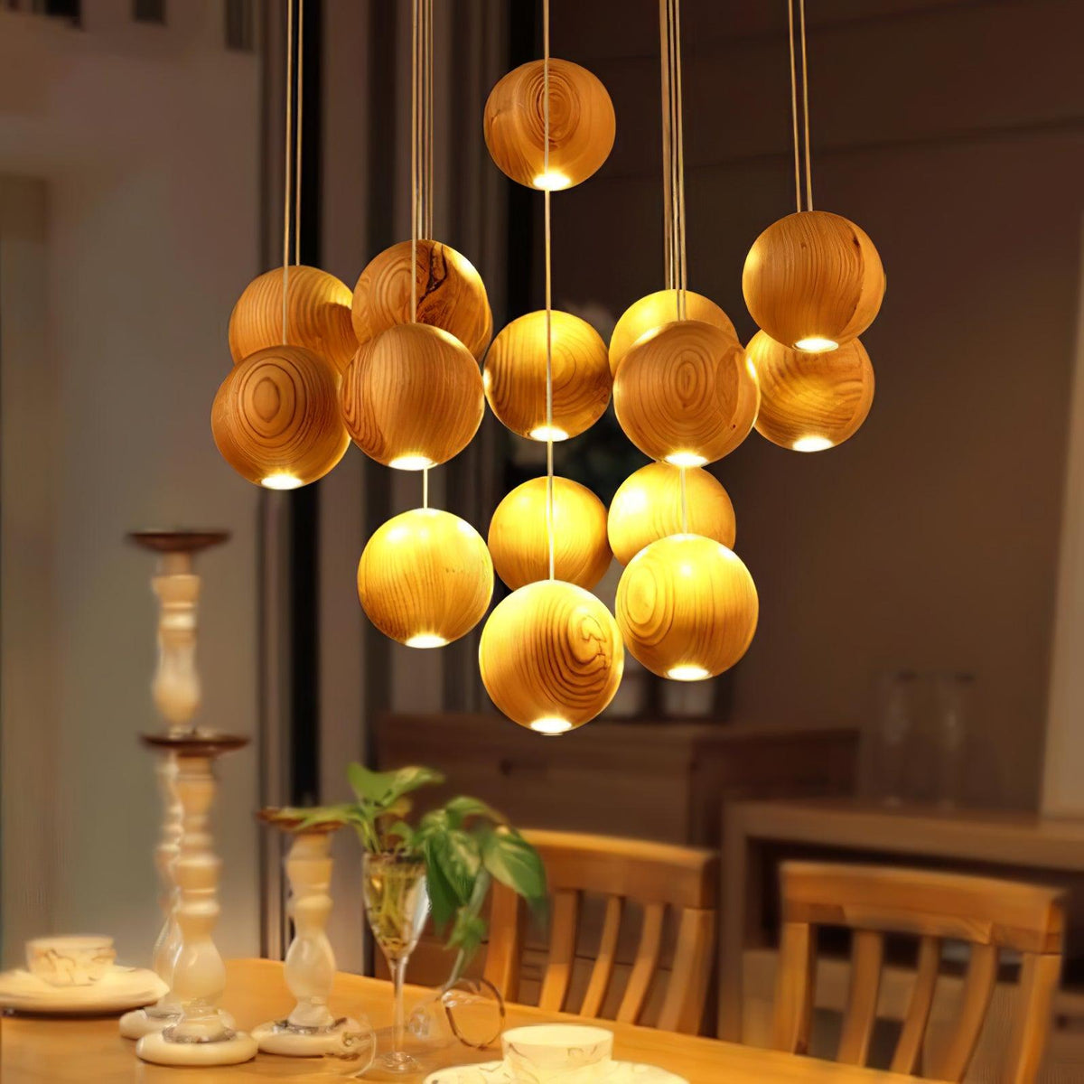 Calderose Wood Pendant Light-Moonnatur