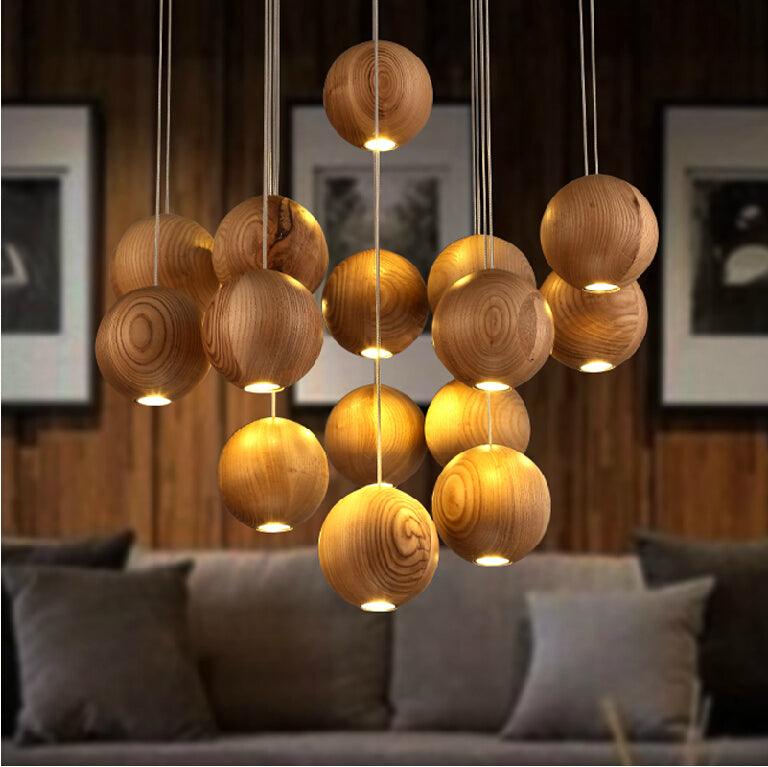 Calderose Wood Pendant Light-Moonnatur