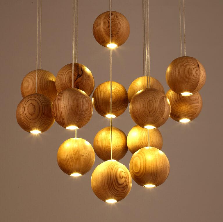 Calderose Wood Pendant Light-Moonnatur