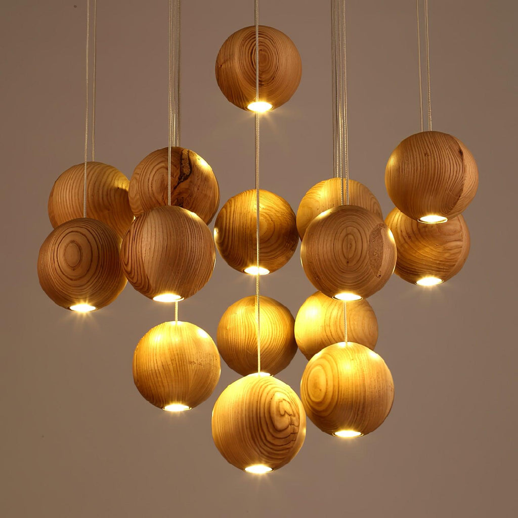 Calderose Wood Pendant Light-Moonnatur