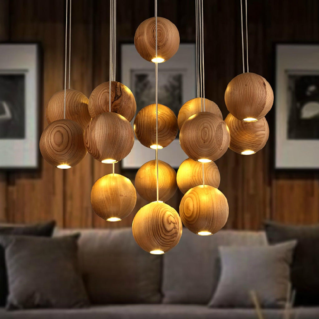 Calderose Wood Pendant Light-Moonnatur