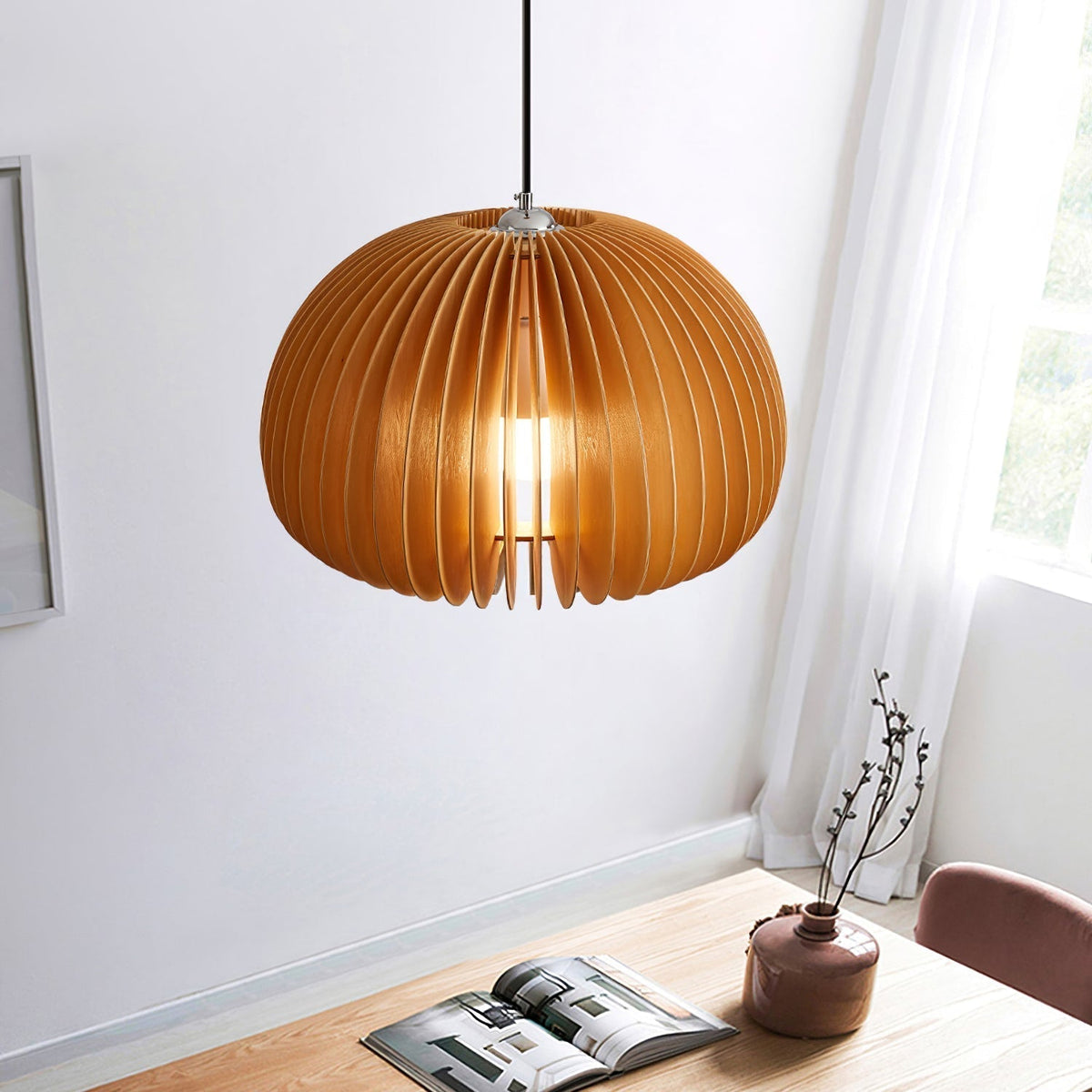 Alderfen Wood Pendant Light-Moonnatur