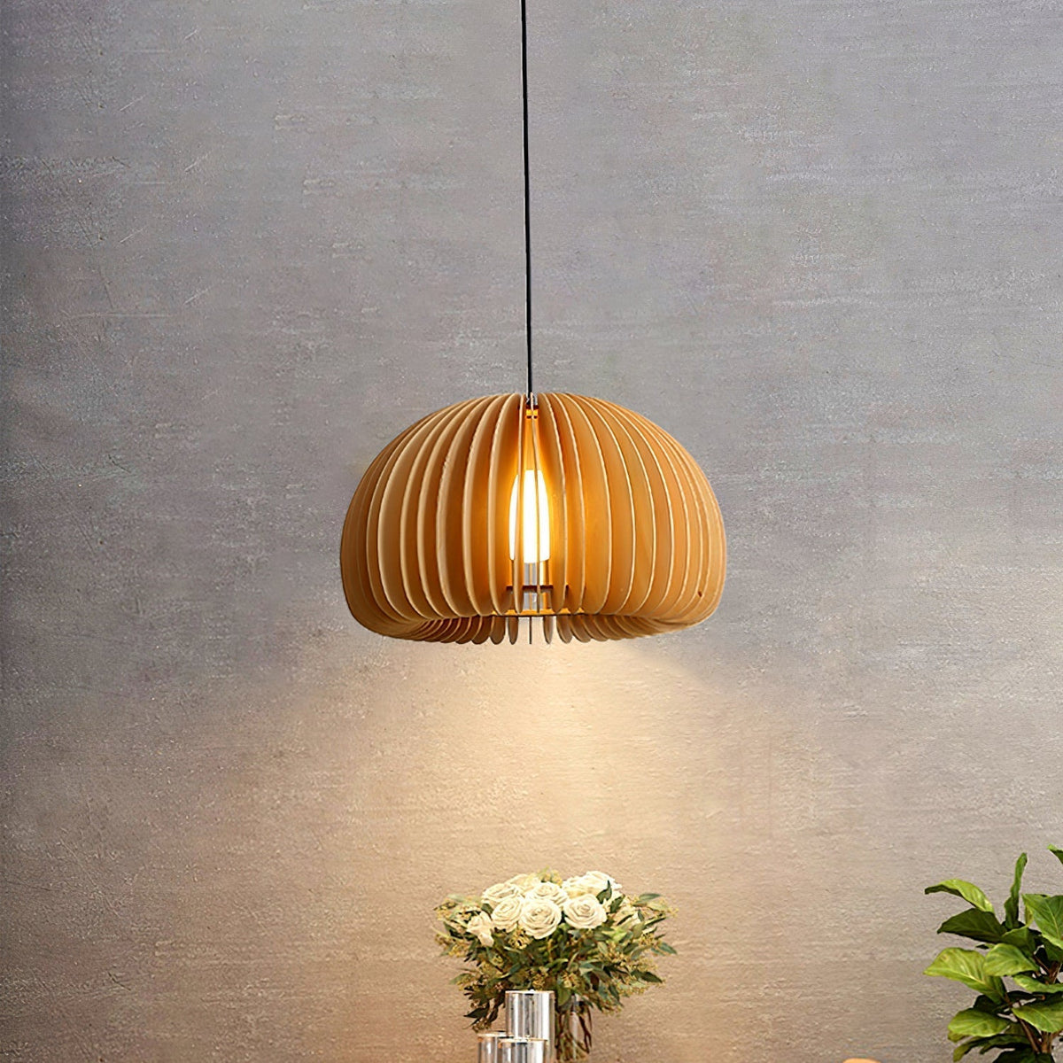 Alderfen Wood Pendant Light-Moonnatur