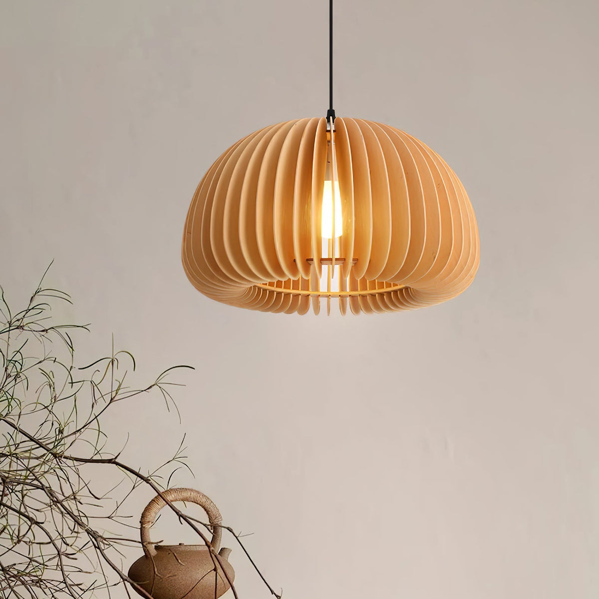 Alderfen Wood Pendant Light-Moonnatur