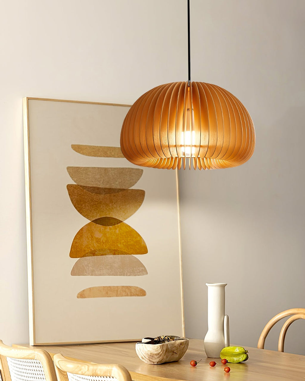 Alderfen Wood Pendant Light-Moonnatur