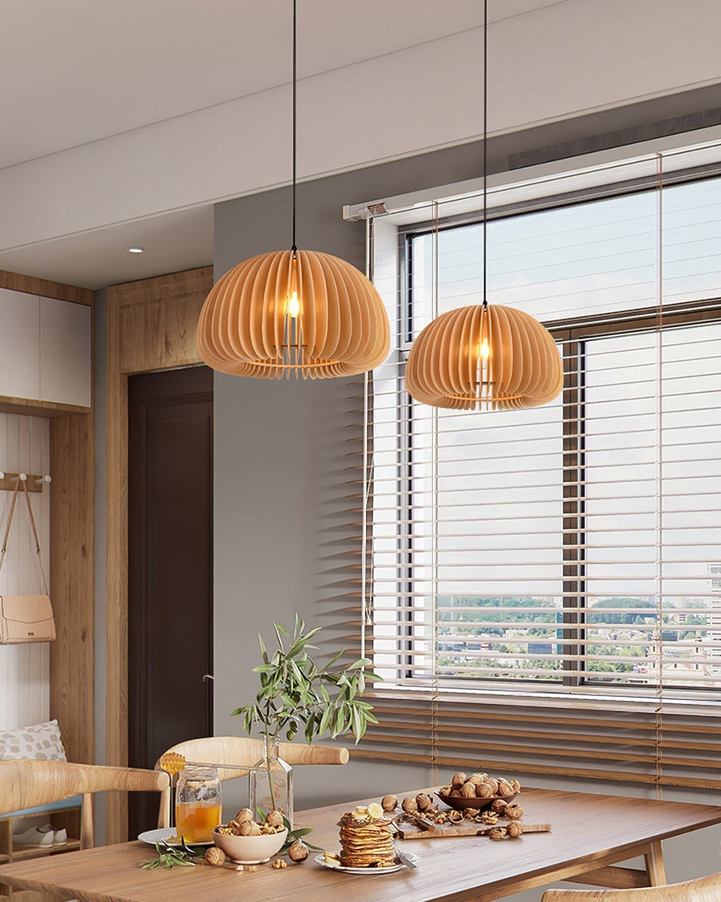 Alderfen Wood Pendant Light-Moonnatur