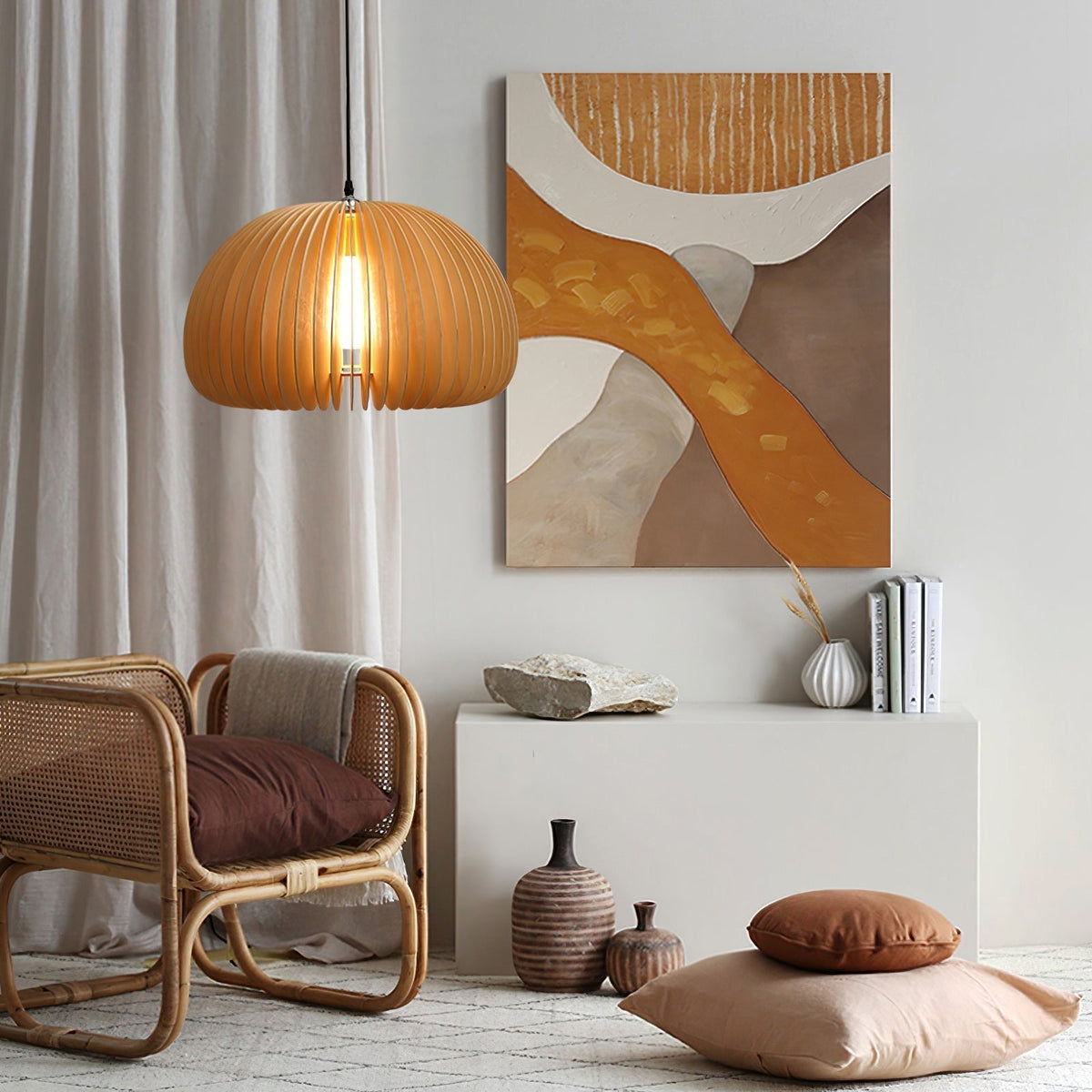 Alderfen Wood Pendant Light-Moonnatur