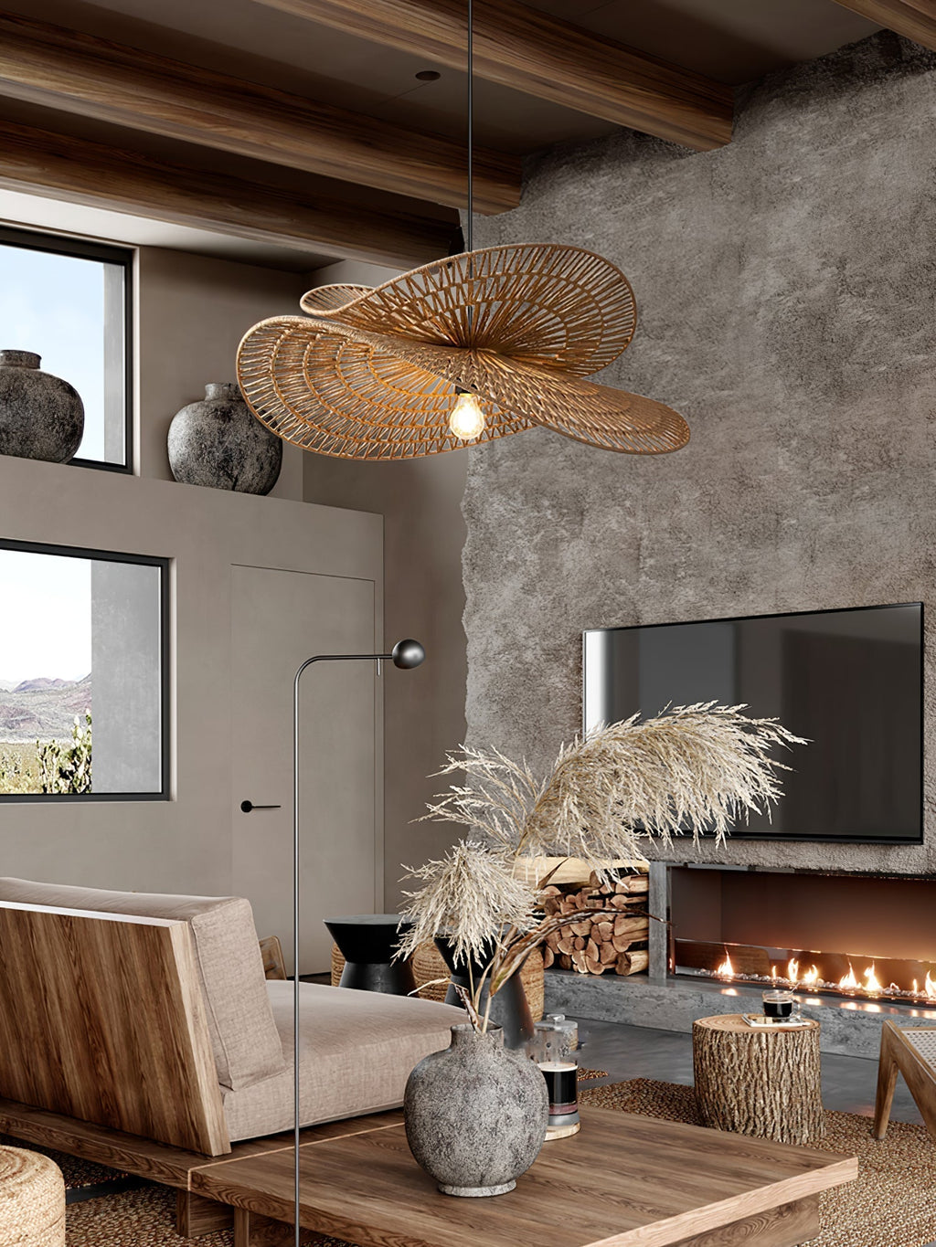 Kaelaria Hemp Rope Pendant Light-Moonnatur