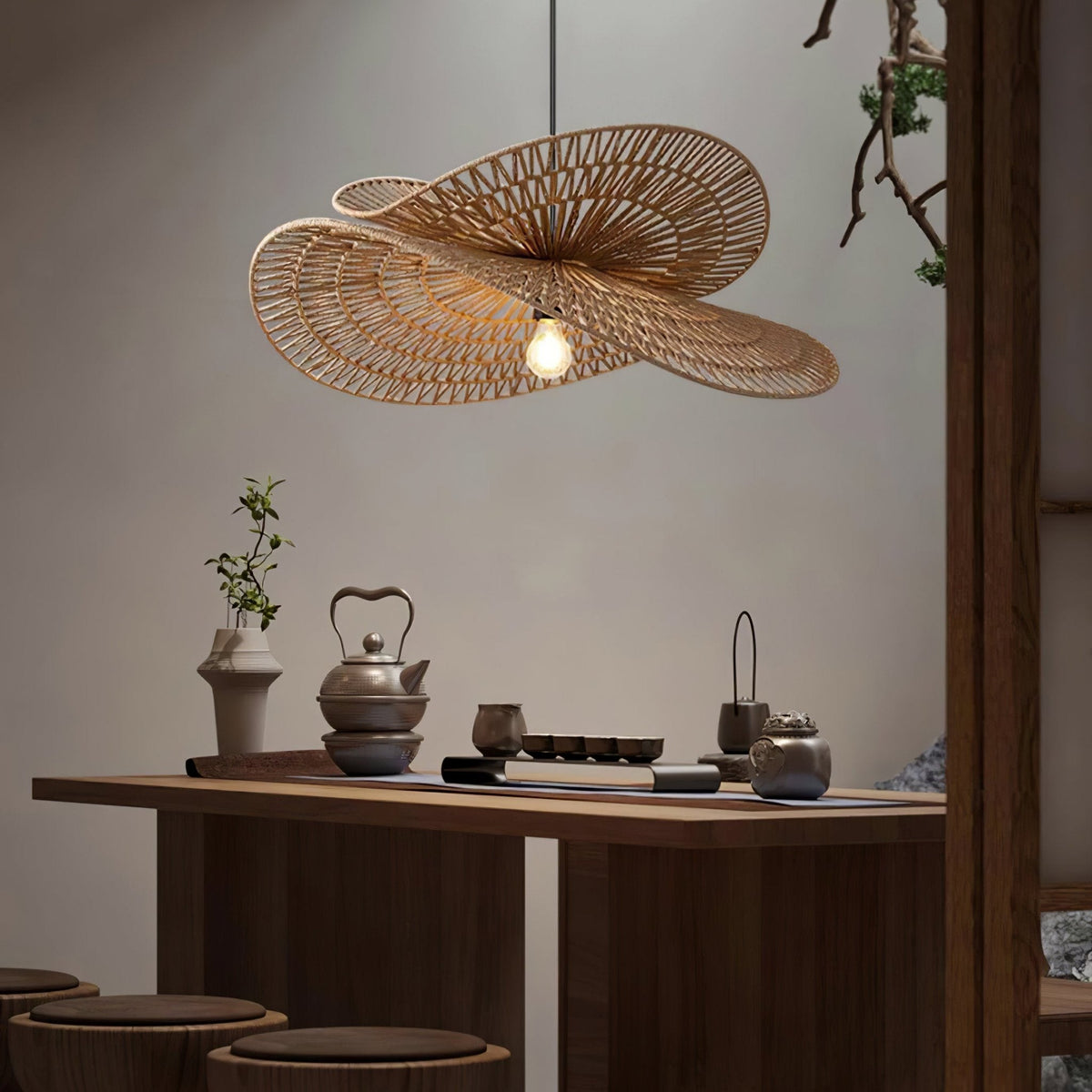Kaelaria Hemp Rope Pendant Light-Moonnatur