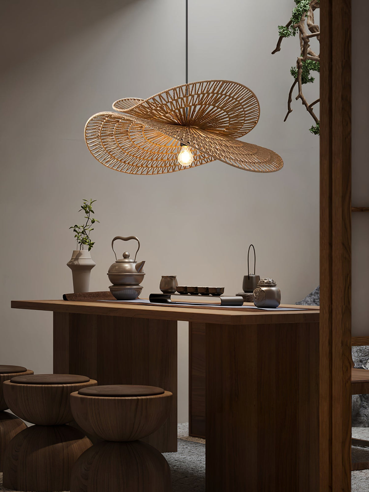 Kaelaria Hemp Rope Pendant Light-Moonnatur