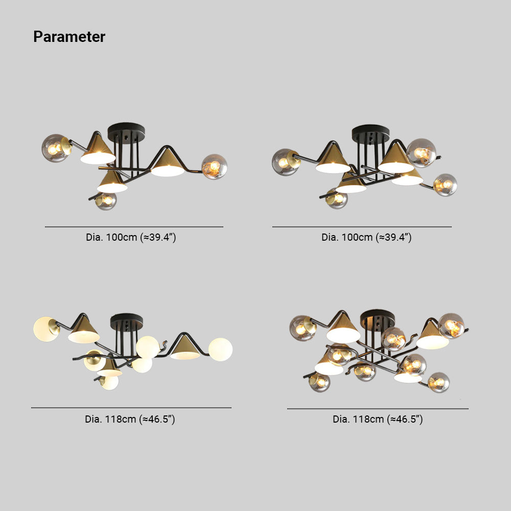 Pardenaelle Glass Ceiling Light-Moonnatur