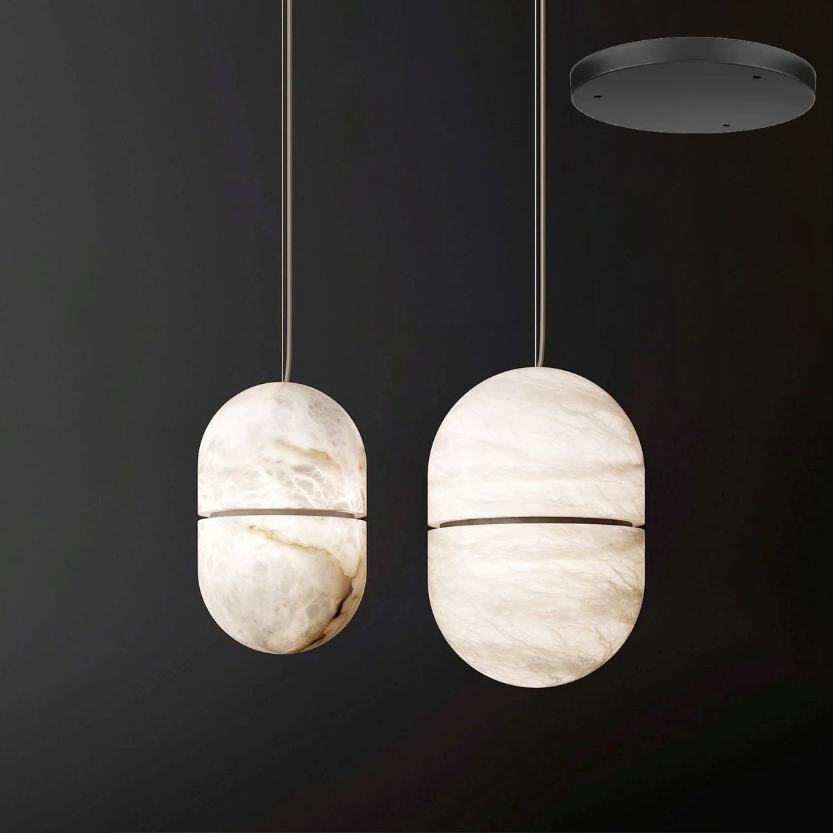 Harvenmere Alabaster Pendant Light-Moonnatur