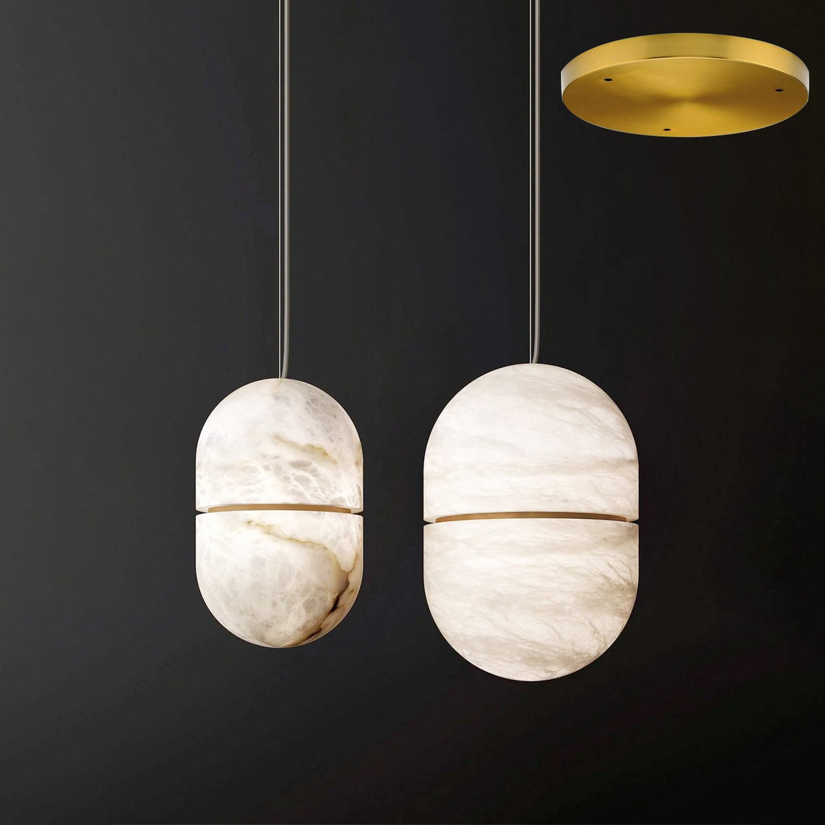 Harvenmere Alabaster Pendant Light-Moonnatur