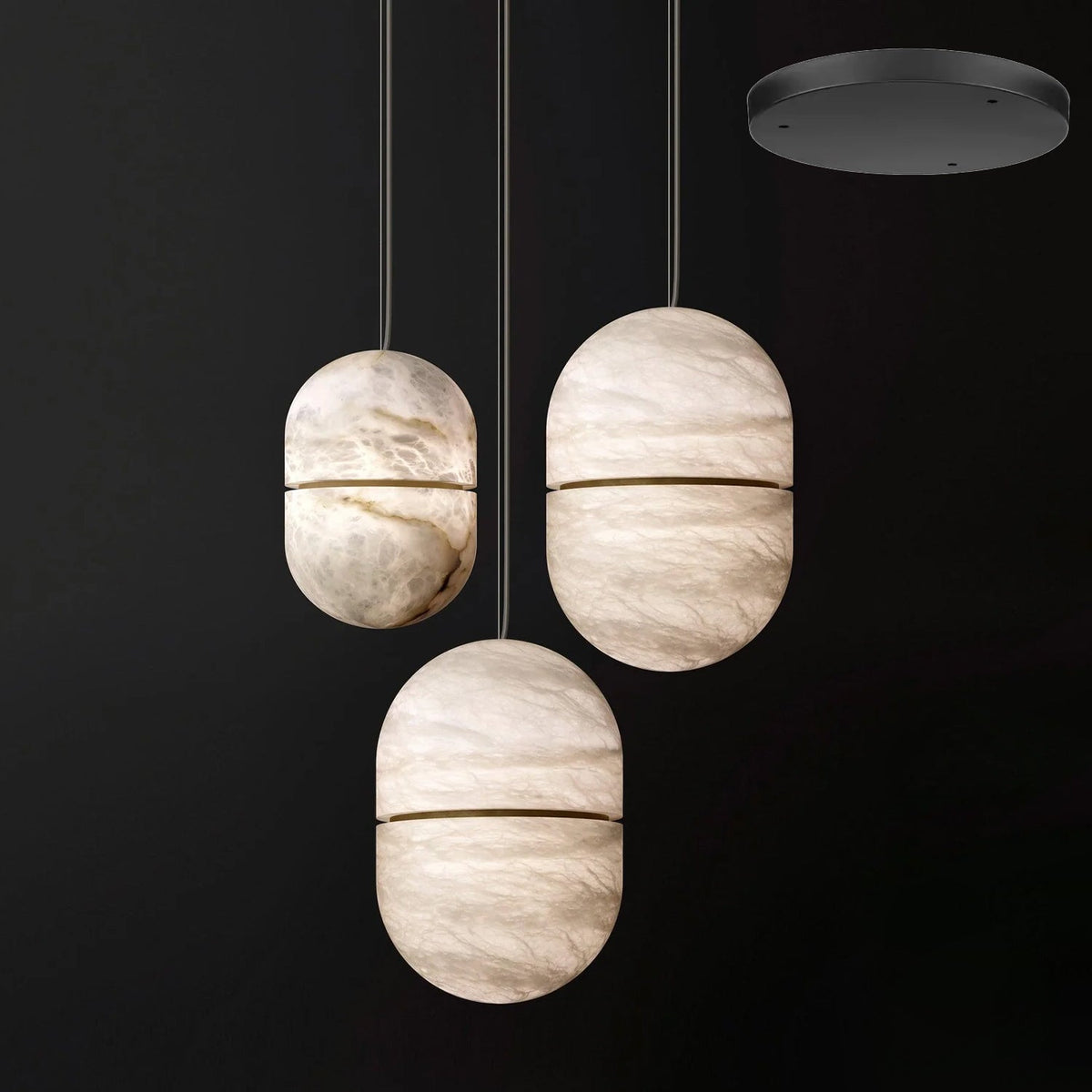 Harvenmere Alabaster Pendant Light-Moonnatur