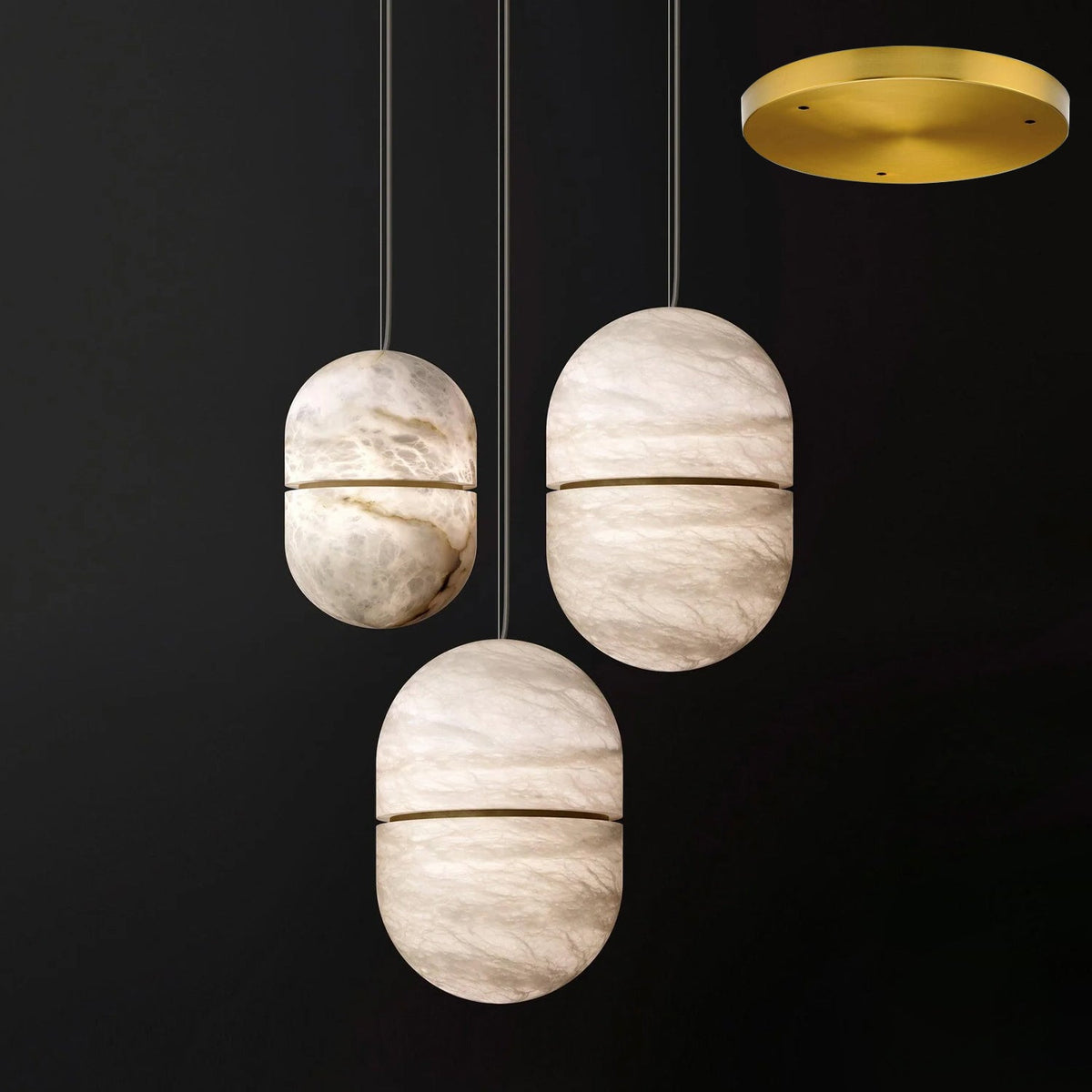 Harvenmere Alabaster Pendant Light-Moonnatur
