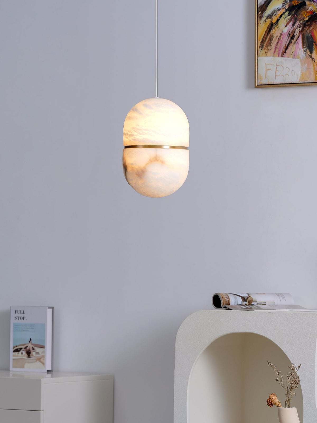 Harvenmere Alabaster Pendant Light-Moonnatur