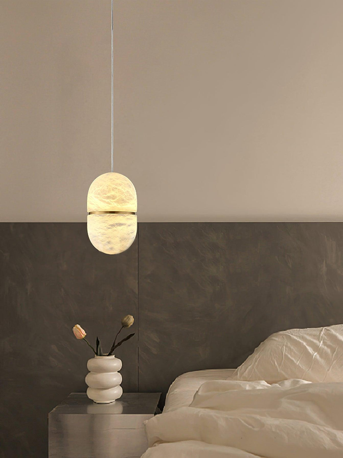 Harvenmere Alabaster Pendant Light-Moonnatur