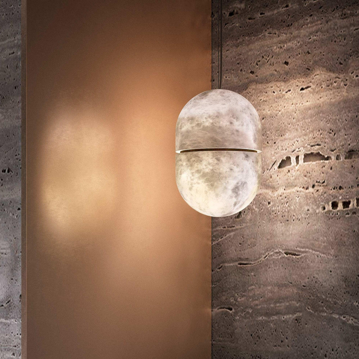 Harvenmere Alabaster Pendant Light-Moonnatur