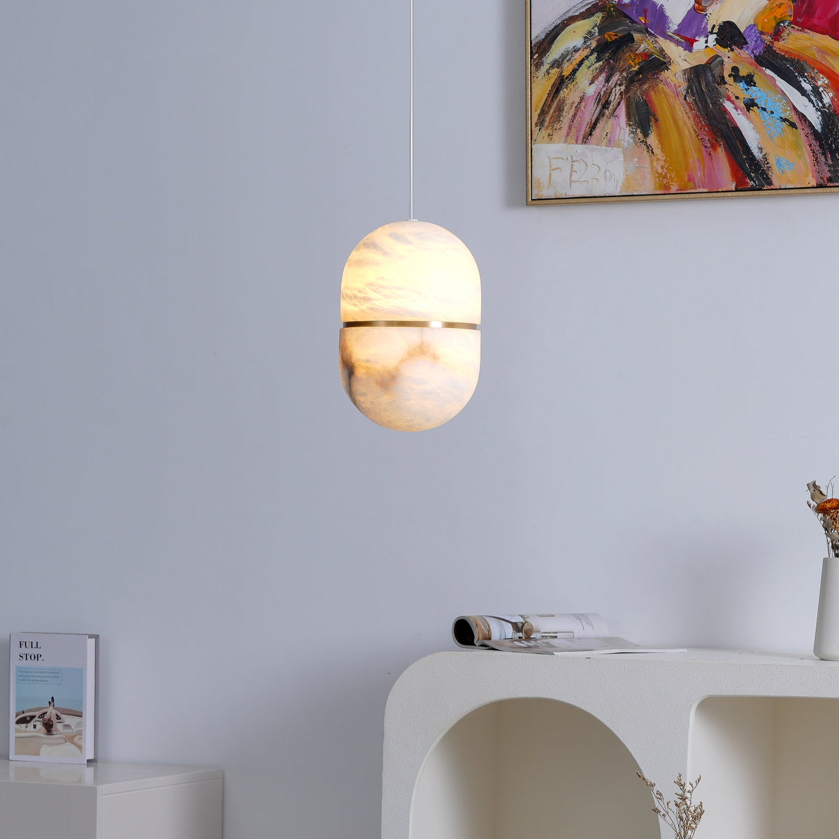Harvenmere Alabaster Pendant Light-Moonnatur