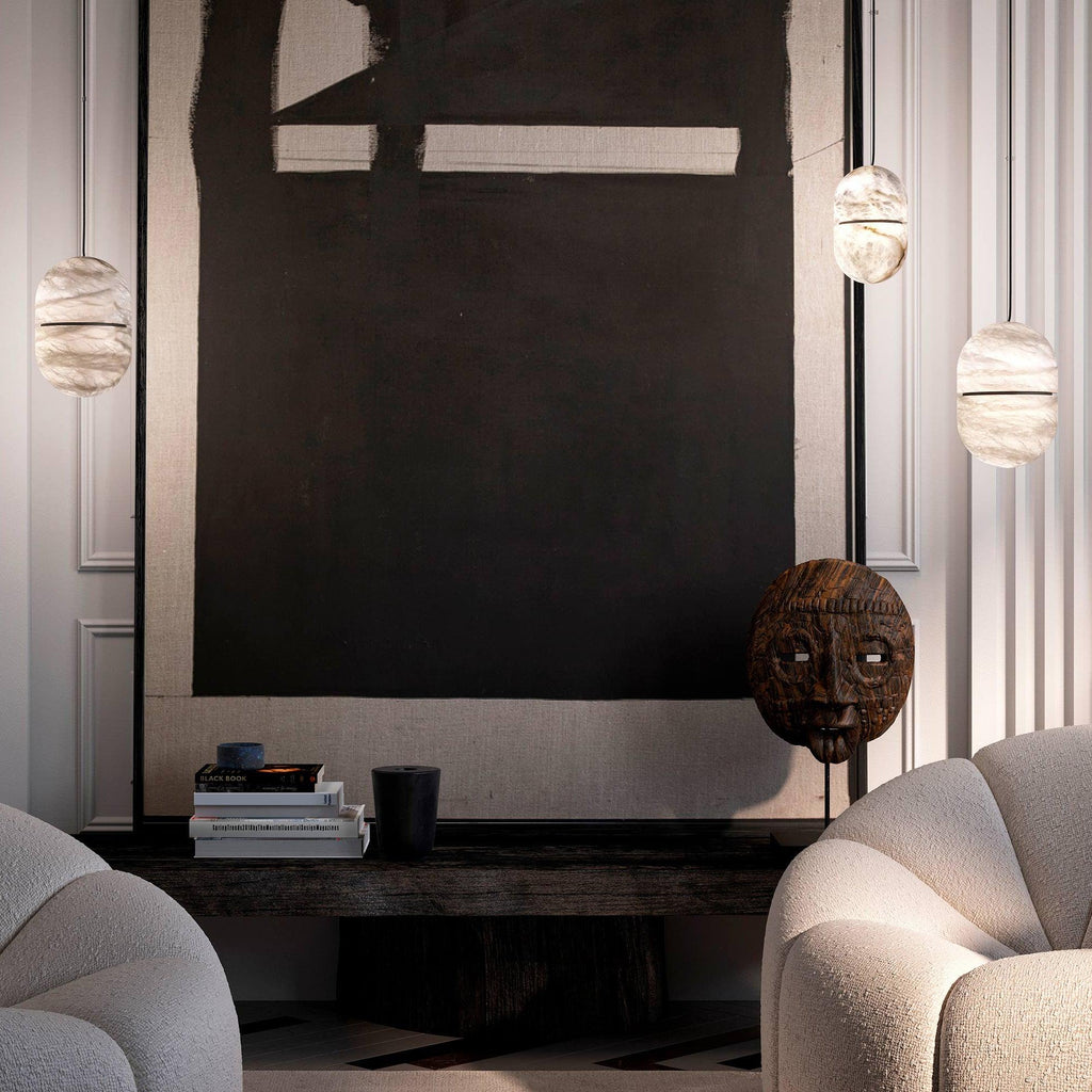 Harvenmere Alabaster Pendant Light-Moonnatur