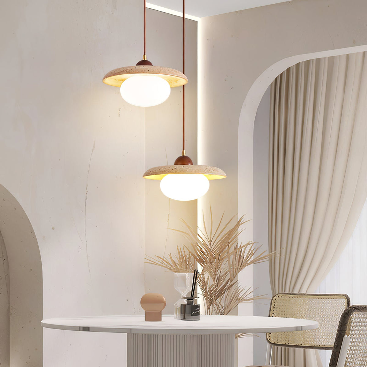 Whitencove Travertine Pendant Light-Moonnatur