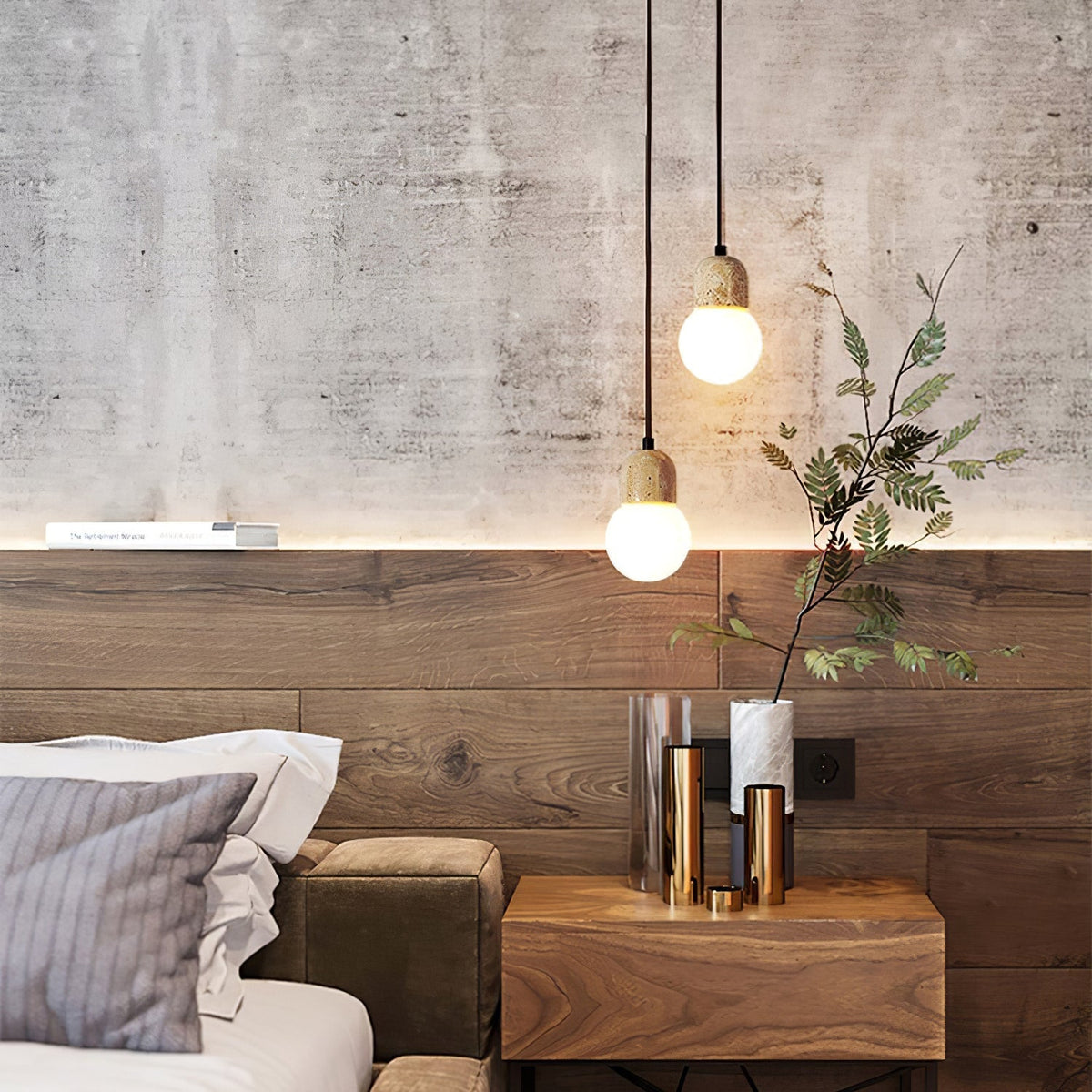 Whitencove Travertine Pendant Light-Moonnatur