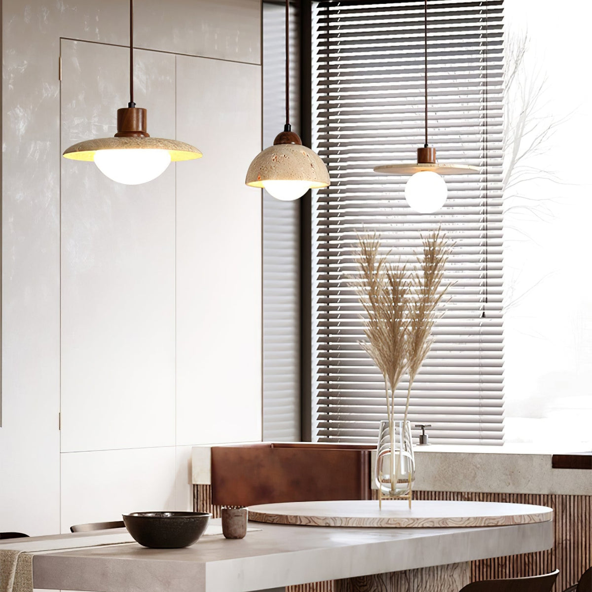 Whitencove Travertine Pendant Light-Moonnatur