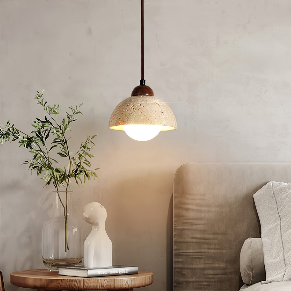 Whitencove Travertine Pendant Light-Moonnatur