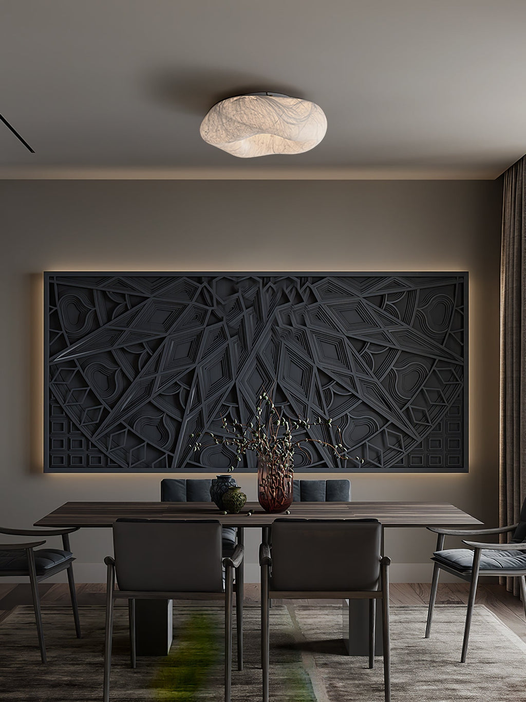 Xelmira Silk Ceiling Lamp-Moonnatur