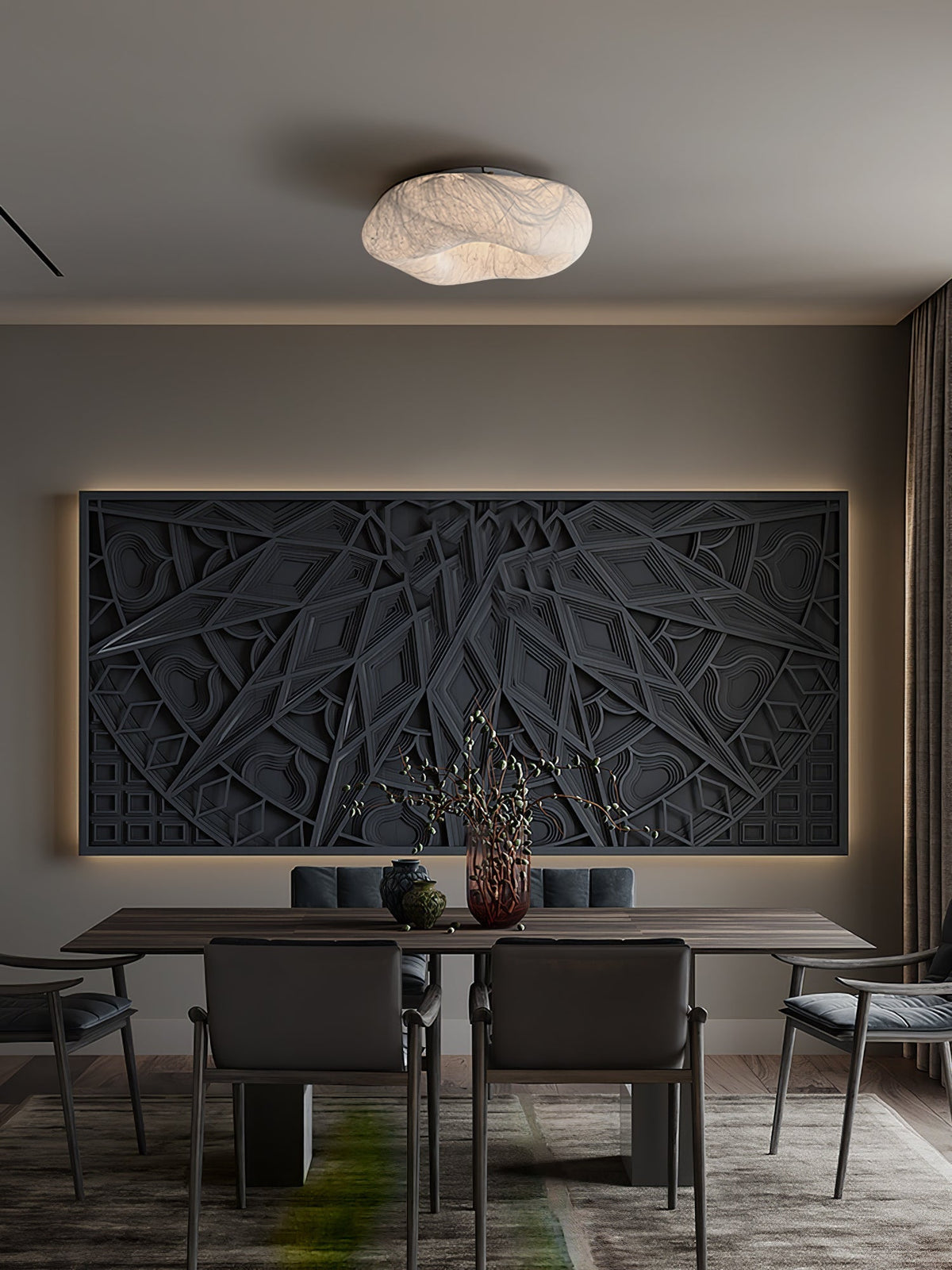 Xelmira Silk Ceiling Lamp-Moonnatur