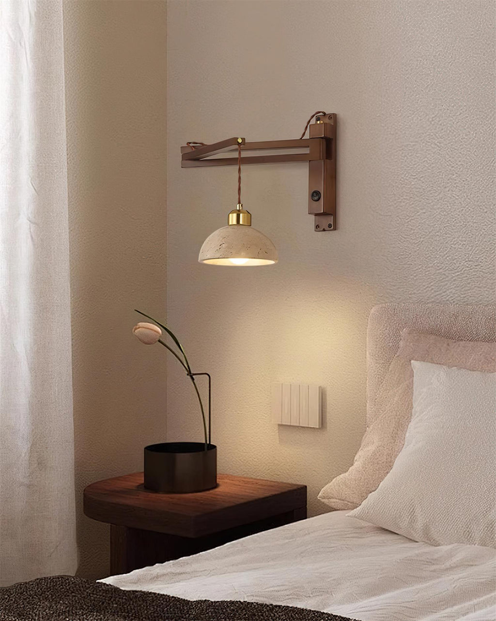 Hatherfield Travertine Wall Light-Moonnatur