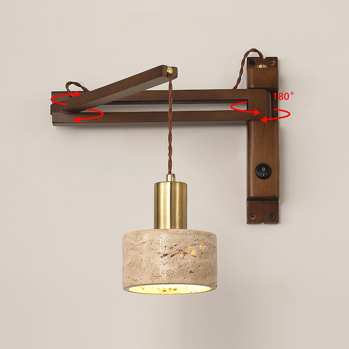 Hatherfield Travertine Wall Light-Moonnatur