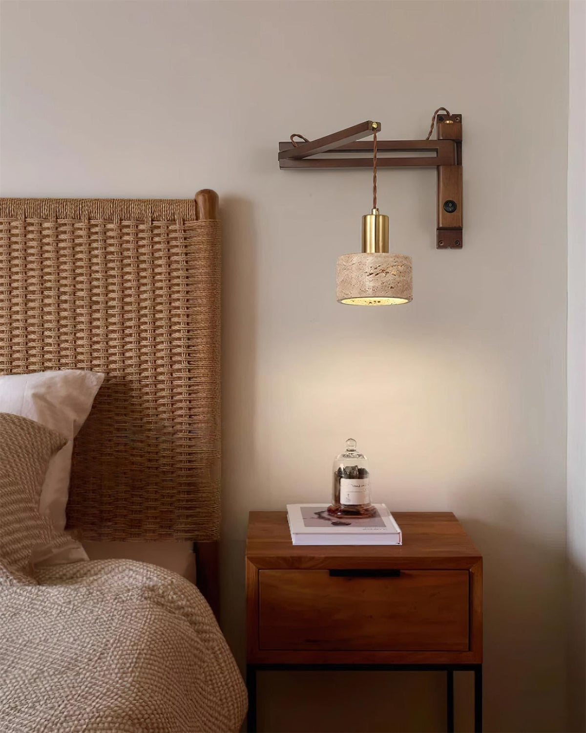 Hatherfield Travertine Wall Light-Moonnatur